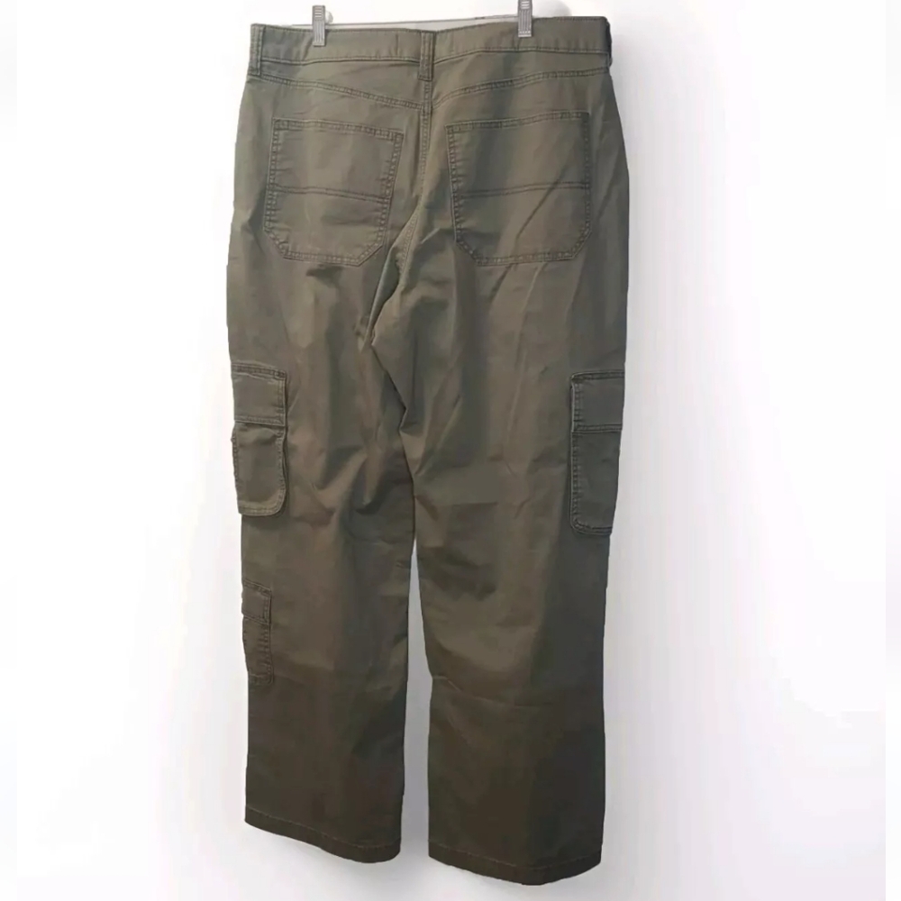 Hollister Ultra High Rise Baggy Dad Cargo Pants Woman 16 Long Drab Green Grunge - Picture 3 of 8